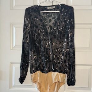 Go by Go silk washable silk printed bodysuit.